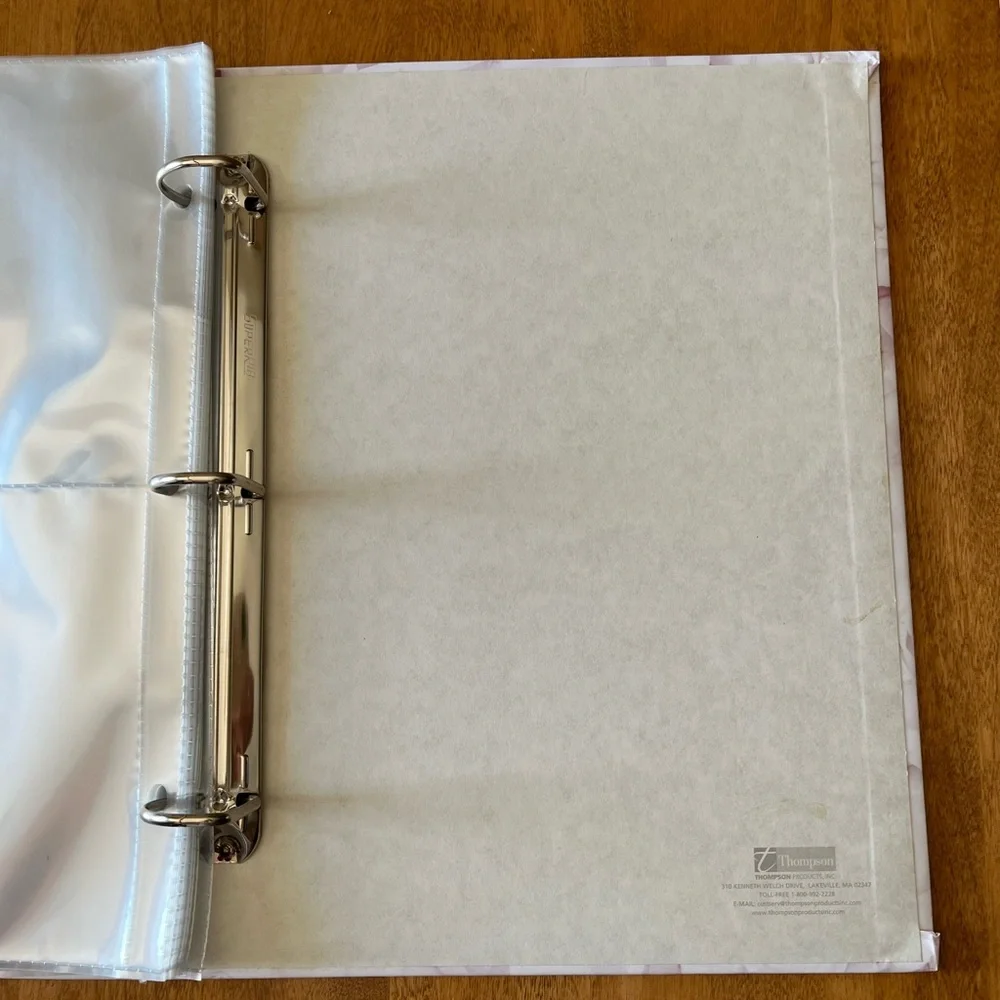 Floral 3 Ring Photo Album with Pink and White Roses